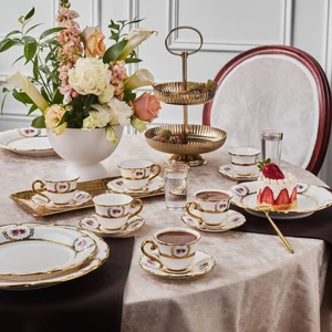 Royal Bone Elizabeth 6 Kişilik Kahve Fincan Takımı 90 ml