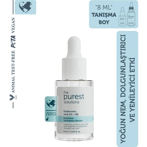 The Purest Solutions Yoğun Nemlendirme ve Dolgun Görünüm Etkili Yenileyici Hyalüronik Asit Cilt Bakım Serumu 8 ml