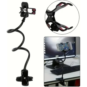 Siyah Akrobat Telefon Tutucu Oynar Başlıklı Klipsli Araç Içi Masa Kenarı Telefon Tutacağı