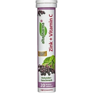 Vitamin C + Çinko İçeren Takviye Edici Gıda Efervesan Tablet Kara Mürver Aromalı 20 adet