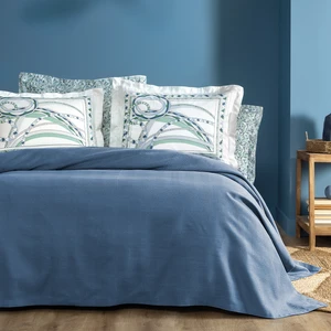 Retro Çift Kişilik Bambu Pike Takımı - Indigo
