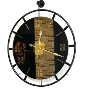 Duvar Saati Glow Black Bronz Aynalı Duvar Saati