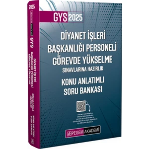 Pegem Akademi Yayıncılık 2024 Diyanet İşleri Başkanlığı Personeli Görevde Yükselme Sınavlarına Hazırlık Konu Anlatımlı Soru Bankası
