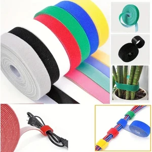 5 Metre x 1  cm Cırt Cırt Kablo Düzenleyici Organizer Kutu Kablo Sabitleyici Gizleyici Şerit Cırt