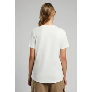 Londonlogo Kadın O Yaka T-Shirt Ekru
