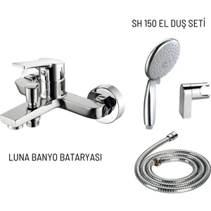 Luna Banyo Bataryası ve SH150 Mafsallı El Duş Seti 3f