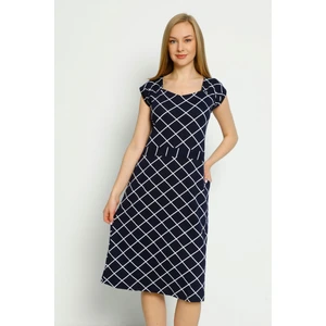 Intensive Collection Desenli Kemerli Cepli Penye Modal Kısa Kollu Pamuklu Elbise