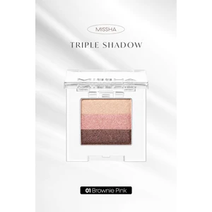 Yumuşak Dokulu, Dökülme Yapmayan 3 Renkli Göz Farı Triple Shadow No.1 (Brownie Pink)