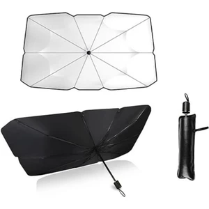 Araç Içi Ön Cam Güneşliği, Katlanabilir Şemsiye Şeklinde Otomobil Ön Cam Güneşliği,%99 Etkin Koruma, Otomobil, Suv, (140 x 79 Cm)
