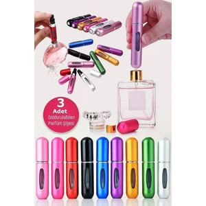 3 Adet Doldurulabilir Parfüm Şişesi Taşınabilir Seyahat Çanta Içi Mini Cep Sprey Parfüm Şişesi 5  ml