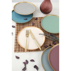 Mat Rainbow  Gold File Nordic Pasta Tabağı 22 cm 6 Adet