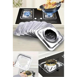 10 Adet Kare Ocak Üstü Yağ Koruyucu Alüminyum Levha 23*23 cm