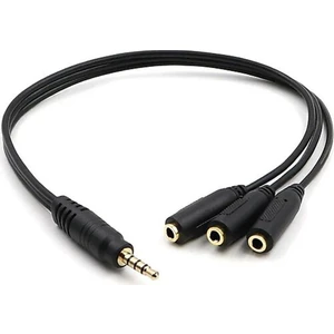Ayt Kulaklık Çoklayıcı 3.5 mm Erkek 1x3 Stereo Dişi x 3 30 cm Y Kablo Aux Çoğaltıcı Jack Kablo