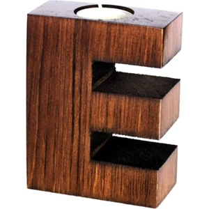 Dekoratif Ahşap Harf Mumluk E-Harfi