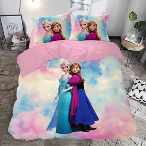 elsa  Prensesler Temalı Baskılı Çift Kişilik Nevresim Takımı