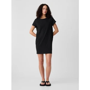Kadın Siyah Cepli T-Shirt Elbise
