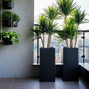 Terraguard Demonte Dikey Metal Saksı - 70X32X32CM Paslanmaz