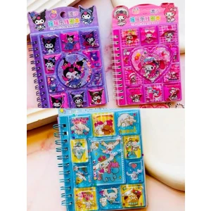 Kuromi My Melodi Cinnamoroll Sanrio 3D Sulu Kapak Defter 8 Sayfa Sticker 30 Sayfa Not Defteri 1 Adet