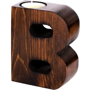 Dekoratif Ahşap Harf Mumluk B-Harfi