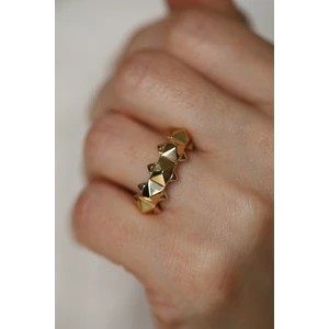 14 Ayar Altın Piramit Dizisi Yüzük