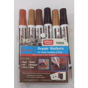 Offıce Trend - Ahşap Rötuş Kalemi Keçeli 6 Lı Set (6 ADET KALEM)