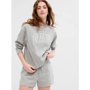 Kadın Gri Gap Logo Bisiklet Yaka Fleece Sweatshirt