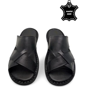 Magic Shoes Tamamen  Deri ve Topuk Yastıklı Sistemli Ortopedik Erkek Terlik.