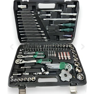 72 Diş Eğik Cırcır 121 Parça Lokma Takımı Oto Tamir Set 1/2-3/8-1/4