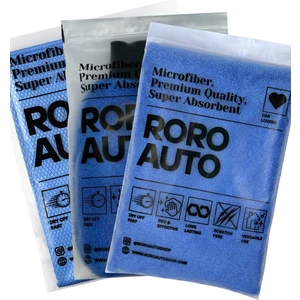 Roro Auto Alpler Mavi Mikrofiber Oto Temizlik Seti Araç Kurulama Havlusu Cam Bezi Yıkama Eldiveni