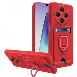 M.TK Moveteck Xiaomi Redmi 14C Kılıf Kamera Korumalı Yüzüklü Kartvizit Bölmeli Ip Askılı Renkli Zuma Silikon