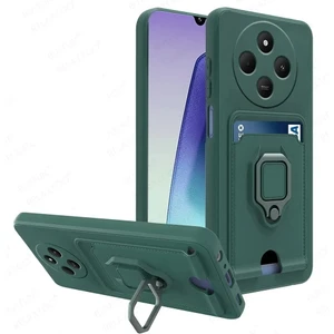 M.TK Moveteck Xiaomi Redmi 14C Kılıf Kamera Korumalı Yüzüklü Kartvizit Bölmeli Ip Askılı Renkli Zuma Silikon