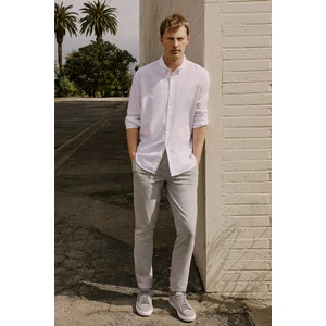 Altınyıldız Classics Erkek Gri Slim Fit Rahat Kesim Beli Bağlamalı Yan Cepli Jogger Pantolon