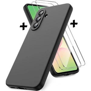 M.TK Moveteck Samsung Galaxy A26 Kılıf Kamera Korumalı Yumuşak Renkli Mat Silikon + 9h Ekran Koruyucu Cam 2in1 Set