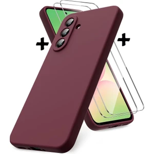 M.TK Moveteck Samsung Galaxy A26 Kılıf Kamera Korumalı Yumuşak Renkli Mat Silikon + 9h Ekran Koruyucu Cam 2in1 Set