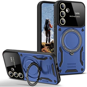 M.tk moveteck Samsung Galaxy A26 Kılıf Magsafe Dönebilen Halkalı Standlı Kamera Lens Korumalı Gold Detaylı Tank