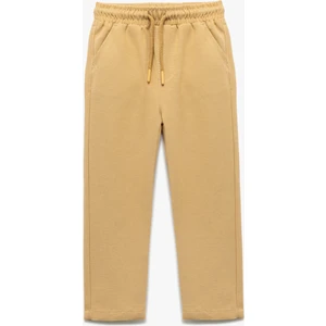 Beli Bağcıklı Keten ve Viskon Karışımlı Basic Eşofman Altı