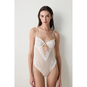 Full Lace Krem Bodysuit