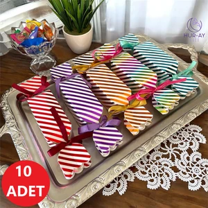 HUR-AY PACK Bayram Şeker Hediye Paketi, Şeker Şeklinde Kutu, Bayram Hediye Kiti,  Açıklama Dikkat , 10 Adet