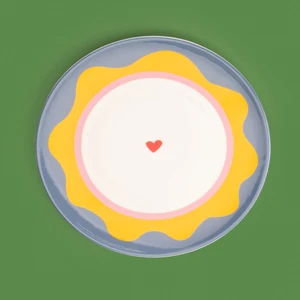 Kitchen Granny Servis Tabağı - Mavi / Sarı - 25 cm