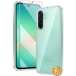 Samsung Galaxy A26 Şeffaf Silikon Kılıf + Cam Ekran Koruyucu Seti