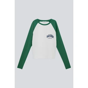 Baskılı Reglan Uzun Kol T-Shırt