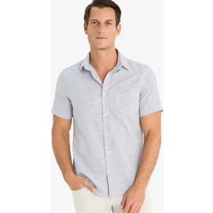 Modern Fit Yazlık Polo Yaka Basic Düz Kısa Kollu Gömlek E5077AX25SM