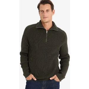 Standart Fit Dik Yaka Fermuarlı Triko Kazak D4209AX24WN