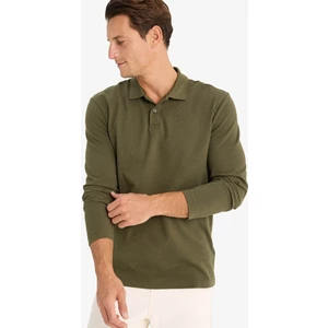 %100 Pamuk New Regular Fit Basic Düz Uzun Kollu Pike Polo Tişört D7530AX25SP