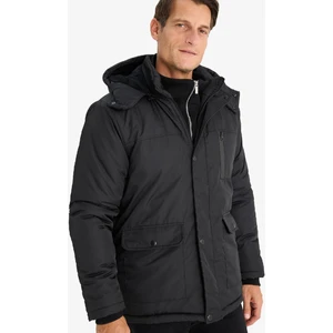 Su İtici Kapüşonlu Mont Polar Astarlı Fermuarlı Cepli Çıtçıtlı E7287AX24WN