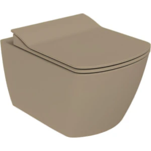 Elegant Mat Cappucino Kanalsız Asma Klozet EG321, Creavit Elegant Duroplast Yavaş Kapak