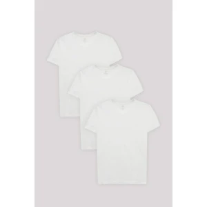 Ds Damat Slim Fit Beyaz 3'lü T-Shirt 4HC14ORTBN533