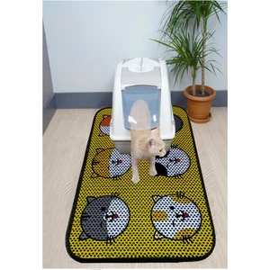 Xxl Büyük Boy Elekli Tuvalet Önü Desenli Kedi Kumu Paspası 60X120 cm
