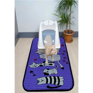 Xxl Büyük Boy Elekli Tuvalet Önü Desenli Kedi Kumu Paspası 60X120 cm