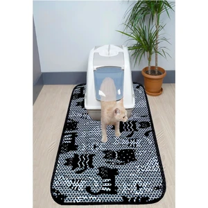 Xxl Büyük Boy Elekli Tuvalet Önü Desenli Kedi Kumu Paspası 60X120 cm